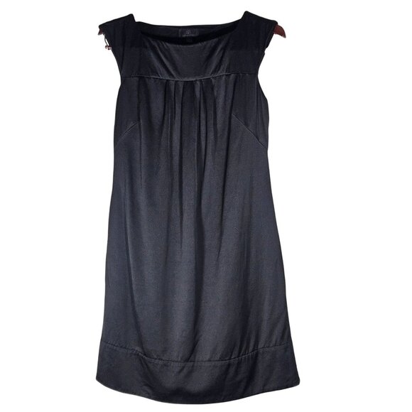 VTG Banana Republic Black 8 Mini Dress Viscose Wool Blend LBD Businesscore Chic - Picture 2 of 11